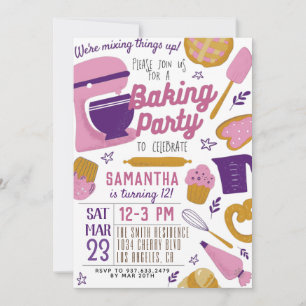 Fête de boulangerie Invitation d'anniversaire