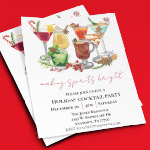 Fête de Cocktail de Noël avec des esprits brillant