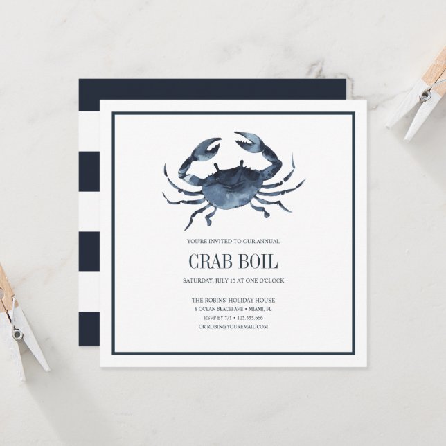 Fête de crabe de la Marine Chic Coastal Seafood Bo (Devant/Arrière en situation)