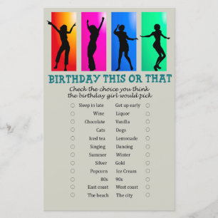 Fête de danse Anniversaire de ce ou de ce jeu