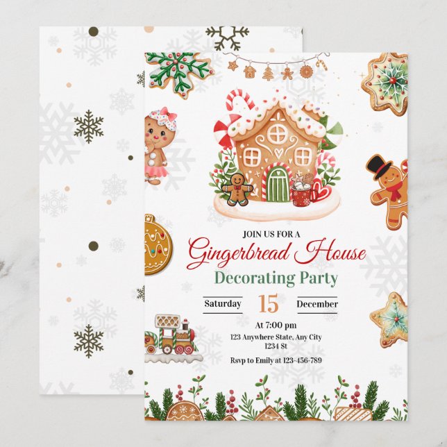 Fête de décoration de maison en pain d'épices Noël (Devant / Derrière)