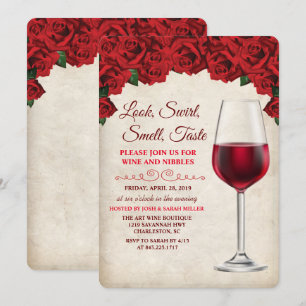 Fête de dégustation de vins Invitation Vintage