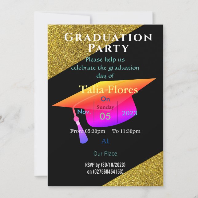 Fête de diplôme Invitation (Devant)