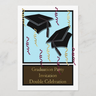 Fête de diplôme Invitation pour jumeaux