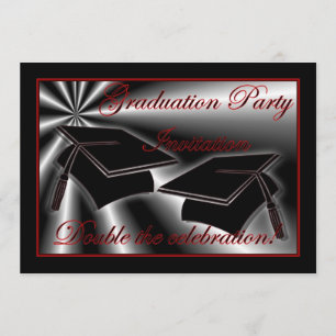 Fête de diplôme Invitation pour jumeaux