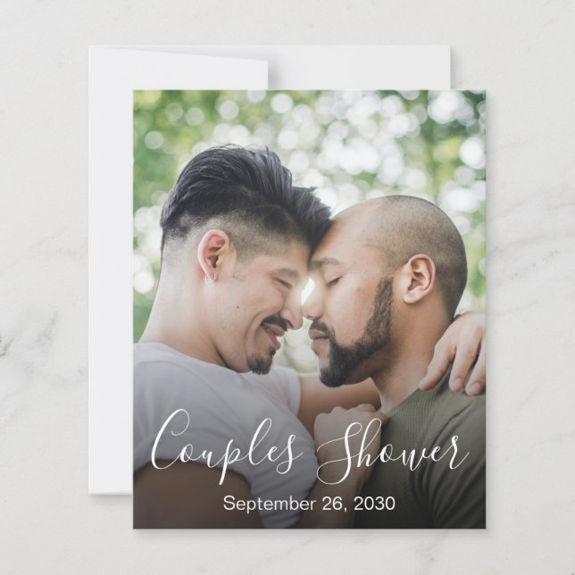 Fête de douche de couples LGBTQ avec un script pho (Devant)