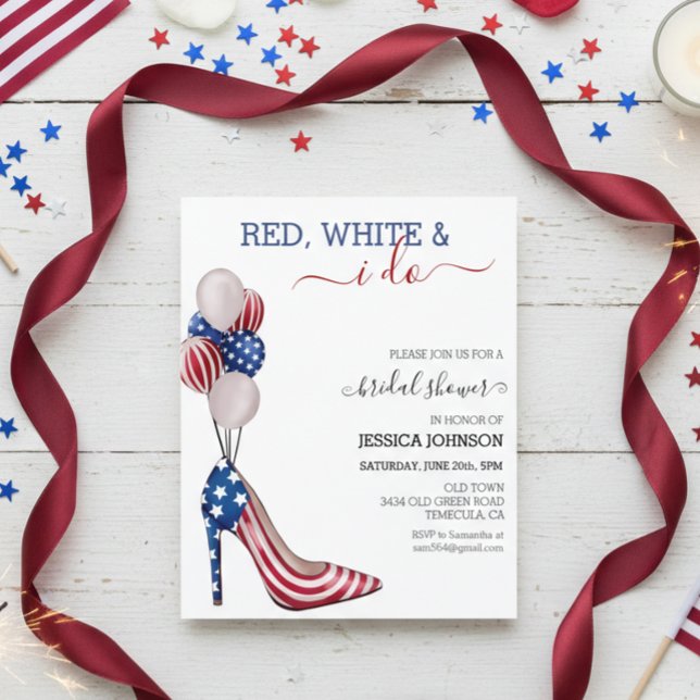 Fête de Fiançailles 4 juillet Rouge blanc Bleu (Créateur téléchargé)