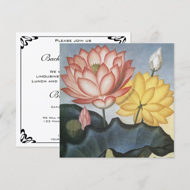 Fête de Fiançailles aux Fleurs de Lotus Vintage (Devant / Derrière)