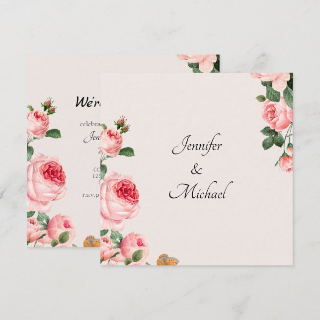 Fête de Fiançailles Rose Rose Pâle (Devant / Derrière)