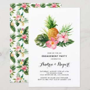 Fête de fiançailles tropicale au style aquarelle d
