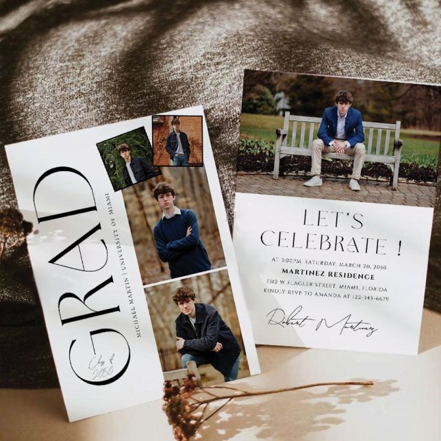 Fête de fin d'études minimale avec invitation phot (Créateur téléchargé)