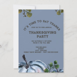 fête de grâce du citrouille de l'aquarelle bleue p