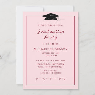 Fête de graduation Invitation Couleurs et police p