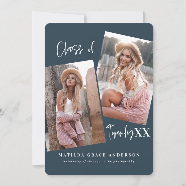 Fête de graduation multiphoto géométrique moderne (Devant)