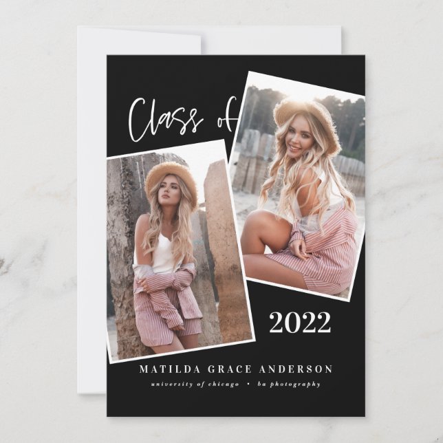 Fête de graduation multiphoto géométrique moderne (Devant)