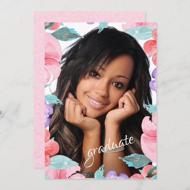 Fête de graduation - Photo Invitation (Devant / Derrière)