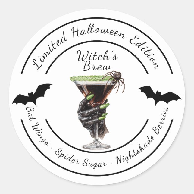 Fête de Halloween Cocktail | Autocollant de la Sor (Devant)