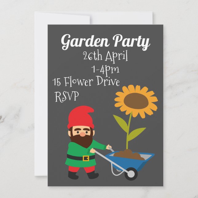 Fête de jardin lutin mignon Invitation (Devant)