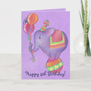 Fête de la carte d'éléphant de Birthday