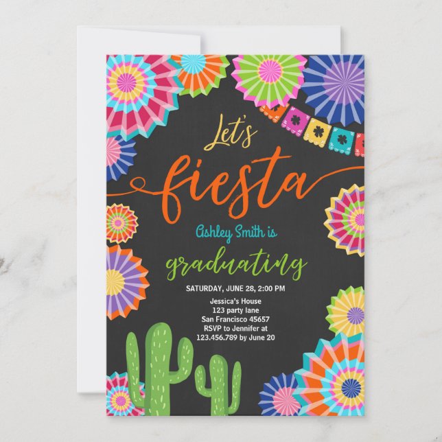 Fête de la Fiesta Graduation Invitation Parti mexi (Devant)