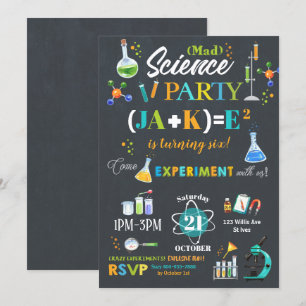 Fête de la Mad Science Invitation Boy