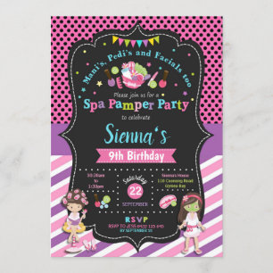 Fête de la Pamper Spa Invitations Filles