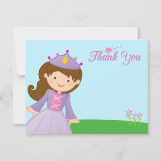 Fête de la princesse douce merci carte à plat