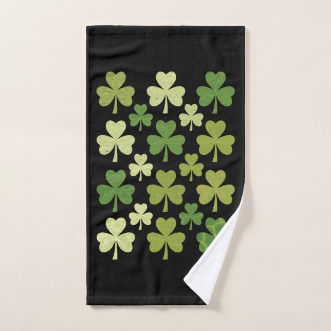 Fête de la Saint-Patrick Cœur Trèfle Chanceux Trèf (Serviette à main)