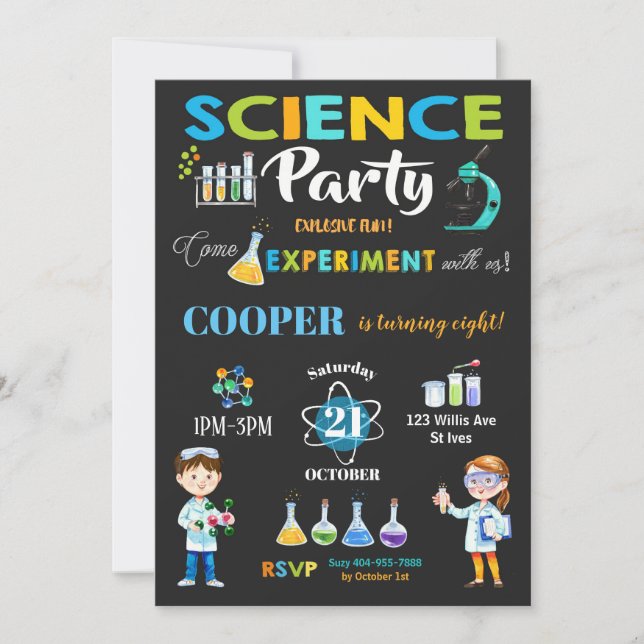 Fête de la science Mad Anniversaire Invitation gar (Devant)