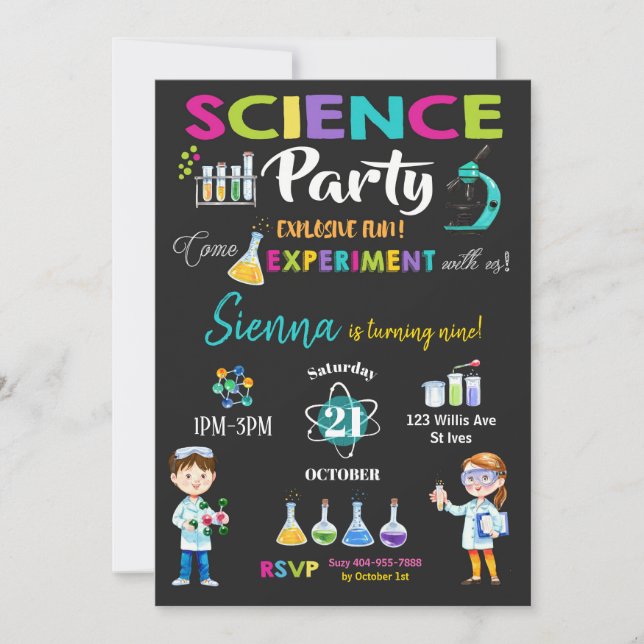 Fête de la science Mad Anniversaire Invitation Gir (Devant)