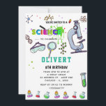 Fête de la science Mad Invitation d'anniversaire<br><div class="desc">Faites preuve de curiosité et célébrez avec style nos invitations à des fêtes d'anniversaire sur le thème de la science ! Parfaites pour les jeunes scientifiques et les esprits curieux, ces invitations présentent des designs amusants et colorés inspirés de la chimie, de la biologie et de l'espace. Customisez avec les...</div>