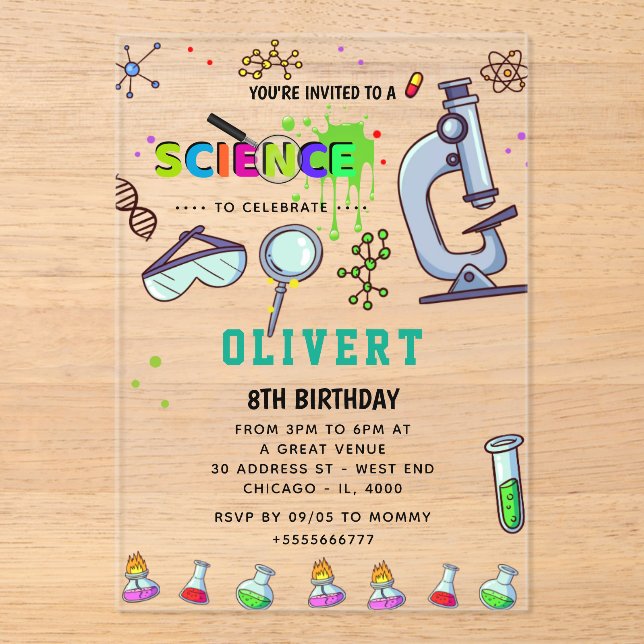 Fête de la science Mad Invitation d'anniversaire (Recto)