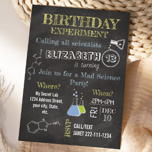 Fête de la science Mad Invitation d'anniversaire