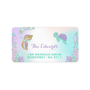 Fête de la sirène magique Étiquette de adresse