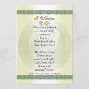 Fête de la vie Invitation Celtic Knot Irish