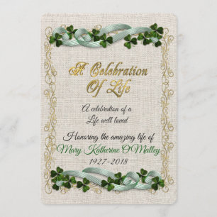 Fête de la vie Invitation Thème irlandais