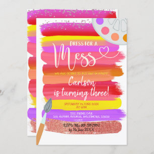 Fête de l'art coloré Invitation d'anniversaire