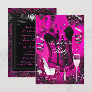 Fête de l'étincelle rose Bachelorette Invitation