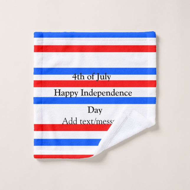 Fête de l'indépendance des bandes bleues rouges 4  (Gant de toilette)