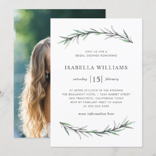 Fête de l'mariée botanique de Rosemary Invitation