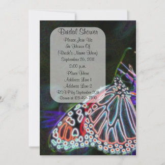 Fête de l'mariée d'art papillon coloré Invitation