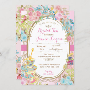 Fête de l'mariée Floral Tea Party Invitation