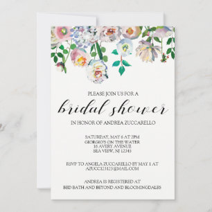Fête de l'mariée Floral Watercolor Invitation