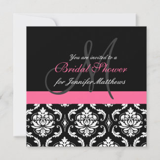 Fête de l'mariée Monogramme Invitations de Damas