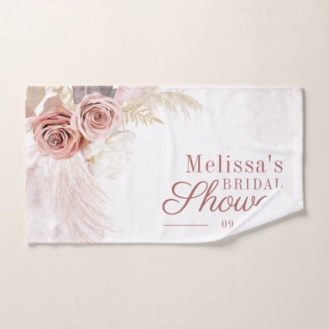 Fête de mariage avec herbe de Pampas Terre cuite (Serviette à main)