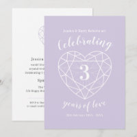 Fête de mariage cristal 3 ans invitations