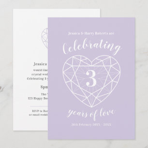 Fête de mariage cristal 3 ans invitations