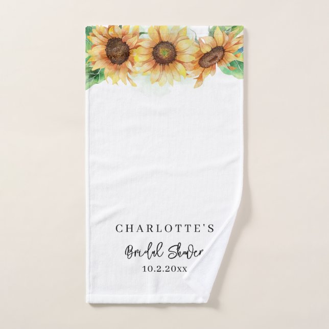 Fête de mariage floral de tournesol et verdure (Serviette à main)