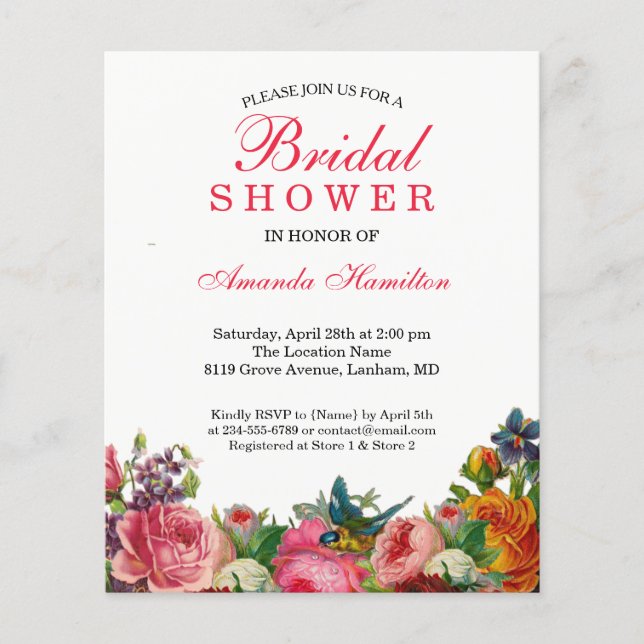 Fête de mariage Floral rustique printanier rose OI (Devant)