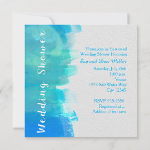 FETE DE MARIAGE Invitation Bleue Tropicale Aquarel